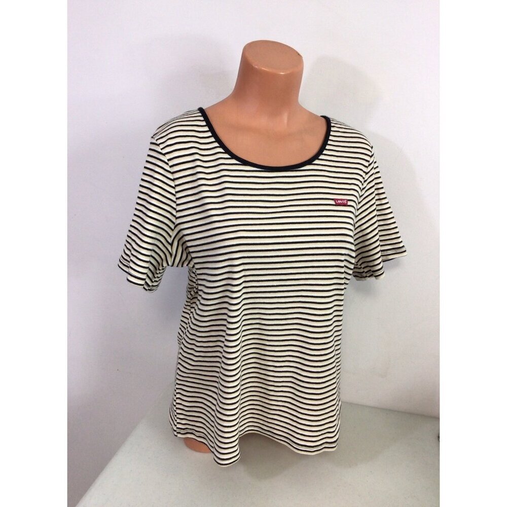 LEVIS Stripe Shirt Baby Tee Womens 2X